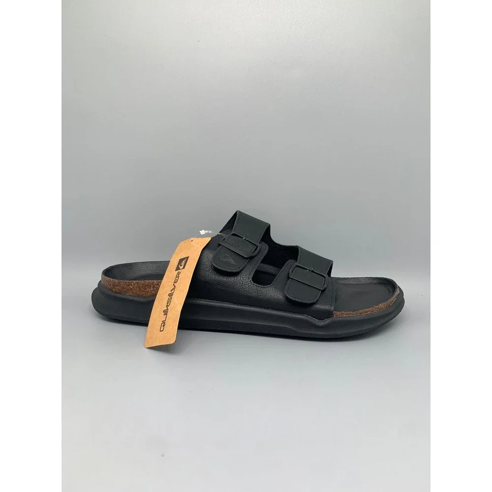 Quiksilver Deck Slide Sandals CQ10025M-B Black Men's Sz 12 NWT